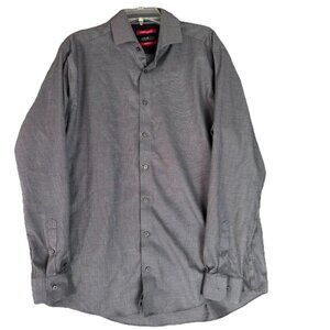 Kenneth Cole Awearness Long Sleeve Shirt Mens 17.5 36/37 Tall Grey Non Iron